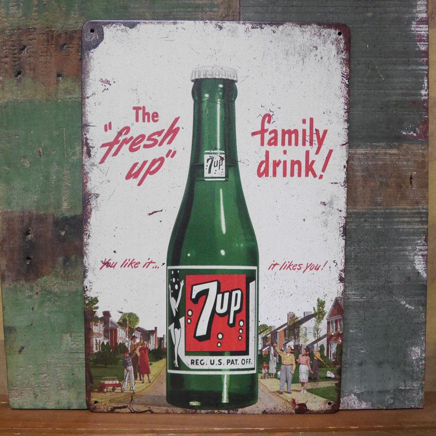 セブンアップ アメリカンサインボード 7UP メタルサイン ブリキ看板