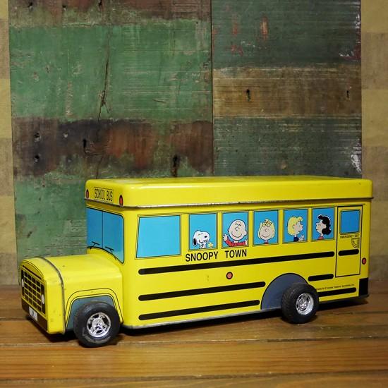 スヌーピー スクールバス ティン缶 ビンテージ 小物入れ ピーナッツ