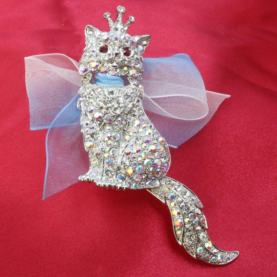 SWAROVSKI（スワロフスキー） ブローチ ねこ 猫 ヒマラヤン ペルシャ猫