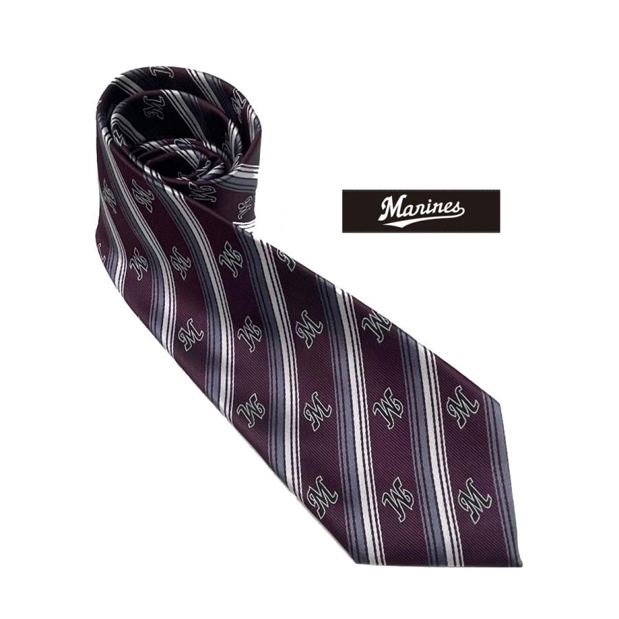 プロ野球球団ネクタイ 千葉ロッテマリーンズ ジャガード織ネクタイ M