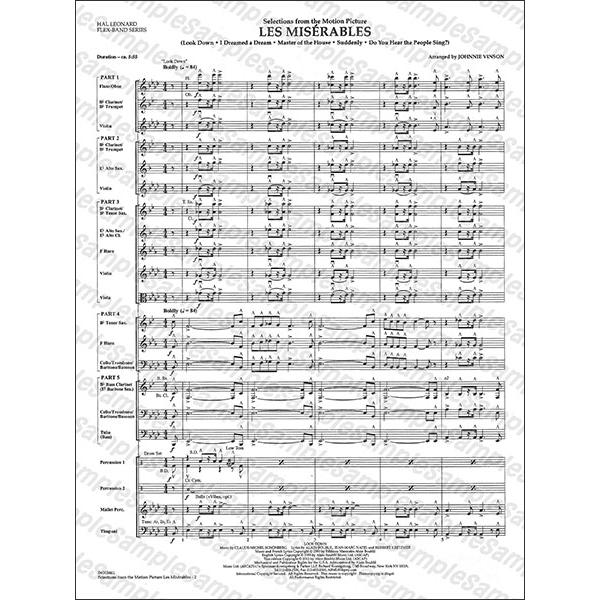 楽譜 「レ・ミゼラブル」映画からのメドレー（04003460／フレックス