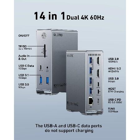 5E01 GIISSMO Macbook Pro/Air 14-IN-2 USB C ドッキングステーション