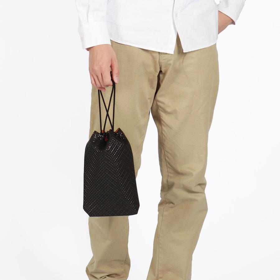 印傳屋（INDEN-YA） 最大53%☆3/1迄 巾着袋 巾着 合切袋 本革 革 軽量