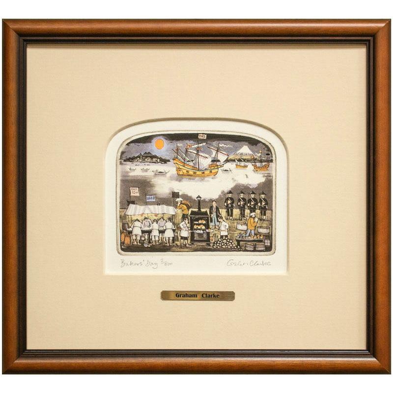 グラハム・クラーク 「 ベイカーズディ 」 銅版画 + 手彩色 版画 絵画