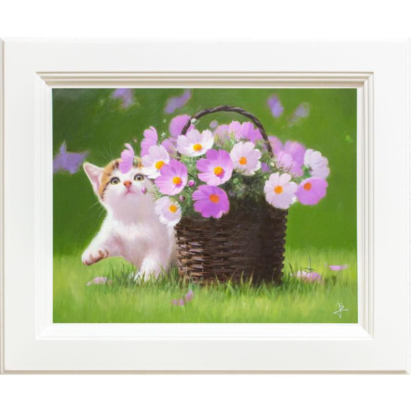 長岡 卓 「 いたずらっ子 」 油絵 油彩画 F6 ( 6号 ) 絵画 洋画 肉筆