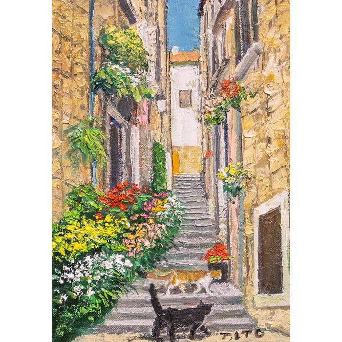 伊東熙寿作 油彩画 F25号 A-4 伊東熙寿作 油彩画 リヨン駅の朝 F6 A-11