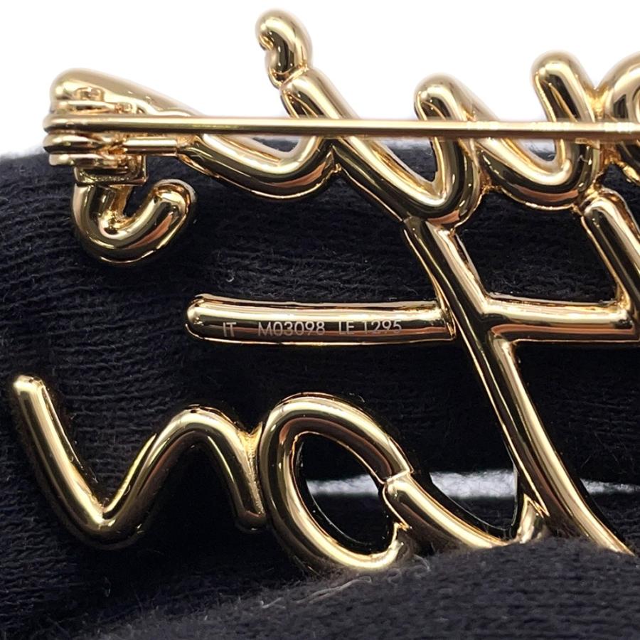 ルイヴィトン ブローチ LV スクリプト メタル M03098 LOUIS VUITTON