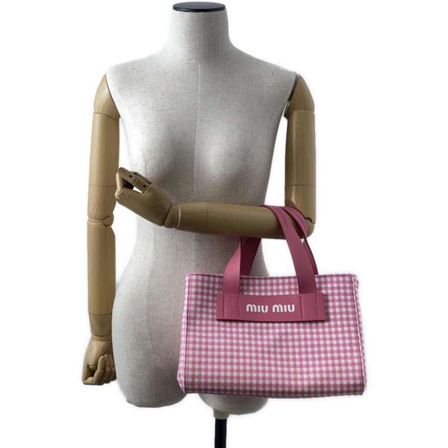miumiu カナパ 2way トートバッグ ギンガムチェック 池袋西武購入