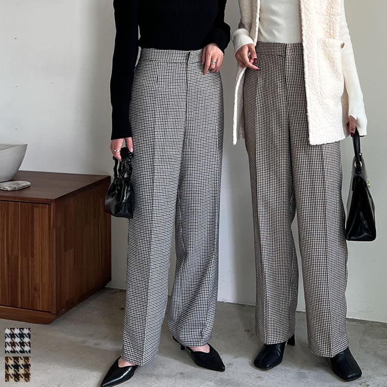 Re:EDIT（リエディ） パンツ レディース スラックス チェック柄パンツ