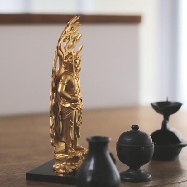 仏像 不動明王 金 21cm : がらんどう 手仕事品と贈り物 - 通販