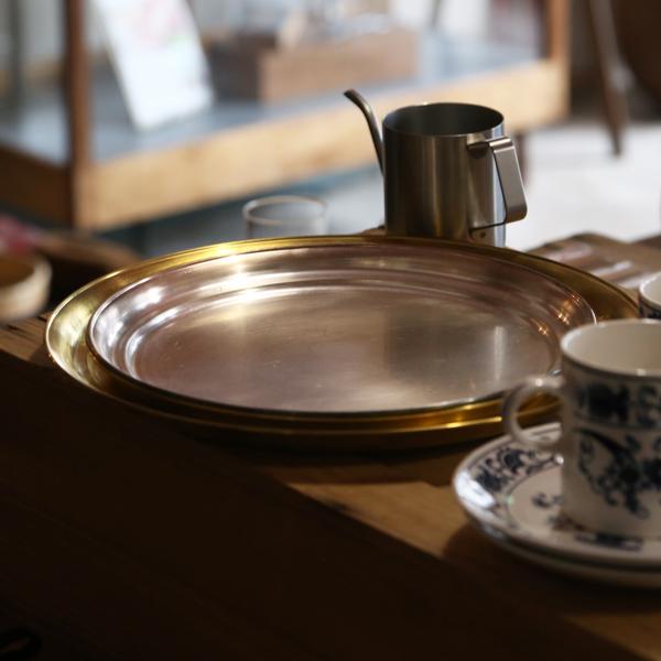 東屋 お盆 小 真鍮銀めっき トレー おぼん : がらんどう 手仕事品と