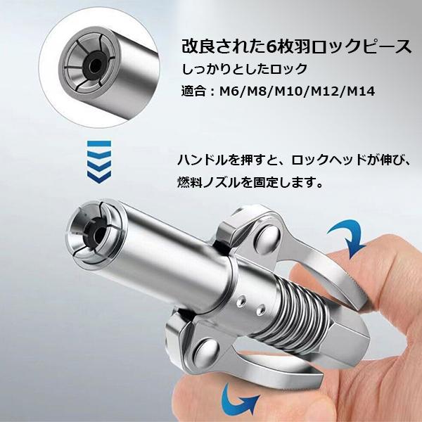 高圧グリスガン用クイックリリースカプラーセット 六爪ロック式＋30cm