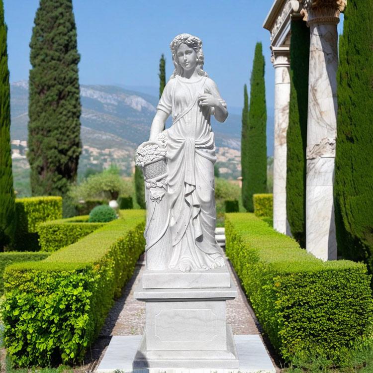 天然大理石彫刻 季節の乙女 (春) H233cm 石像 ヴィーナス 女神