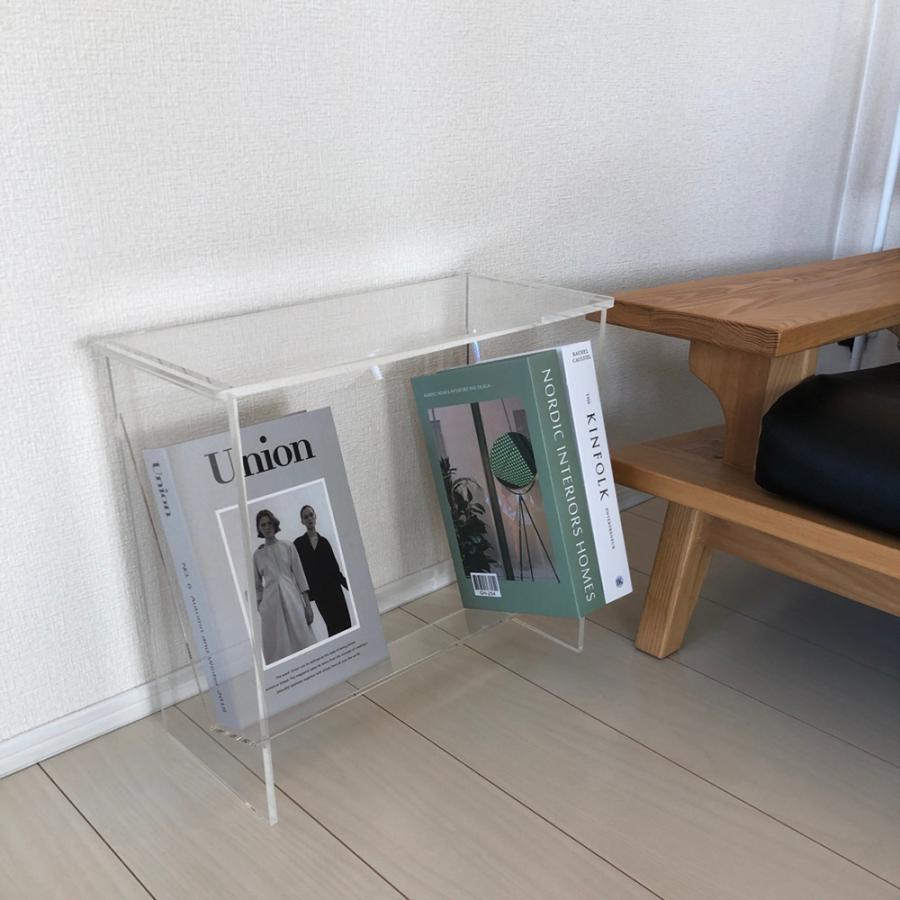 アクリル サイドテーブル マガジンラック 幅45cm×奥行20cm×高さ40cm