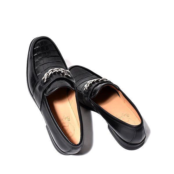 BajoLugo（バジョルゴ） クロコ チェーン ローファー クロコ型押し