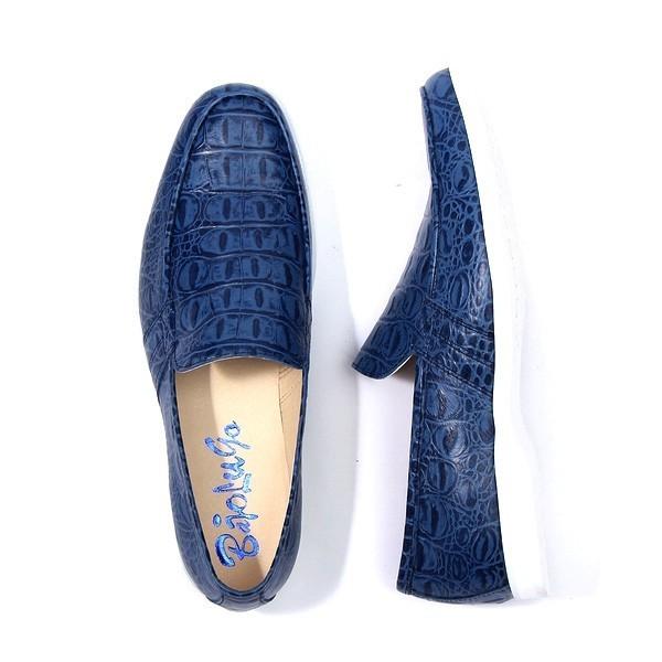 BajoLugo（バジョルゴ） レザーローファー 背ワニ クロコ 型押し