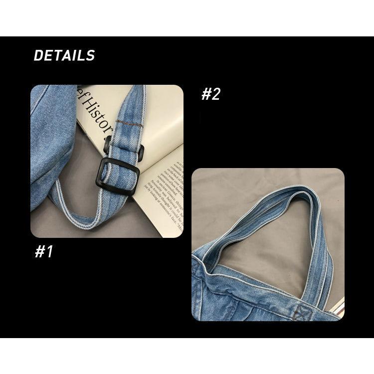 送料無料 デニム トートバッグ リメイク風 大容量 ショルダーバッグ