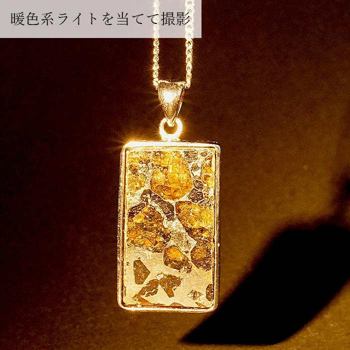 一点物】 パラサイト隕石 ペンダントトップ スクエア 5.8g SV925