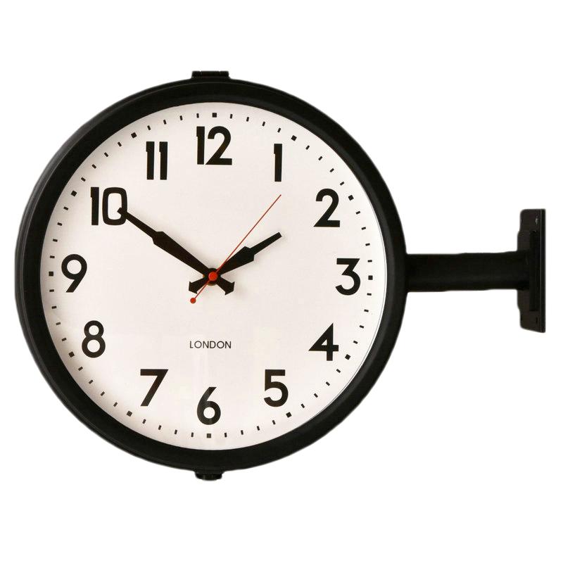 両面時計 掛け時計 ブルックリン インダストリアル 金属製 メタル