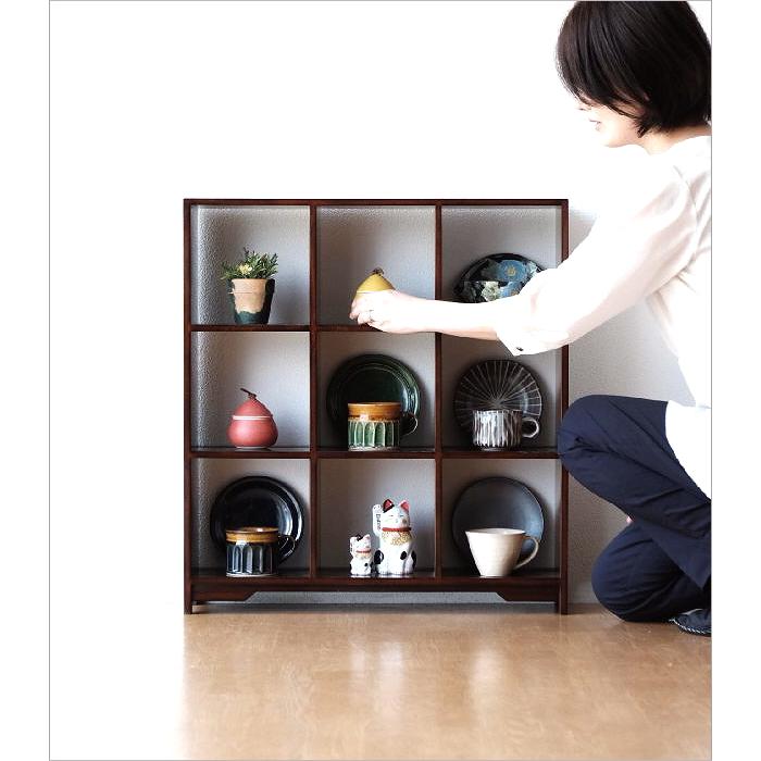 シェルフ 飾り棚 木製 おしゃれ マホガニー アンティーク調