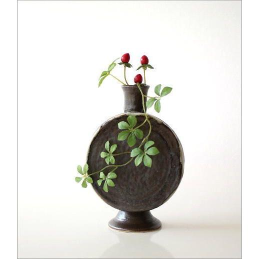 花瓶 花びん 陶器 花器 おしゃれ 一輪挿し 和風 瀬戸焼 日本製 黒釉