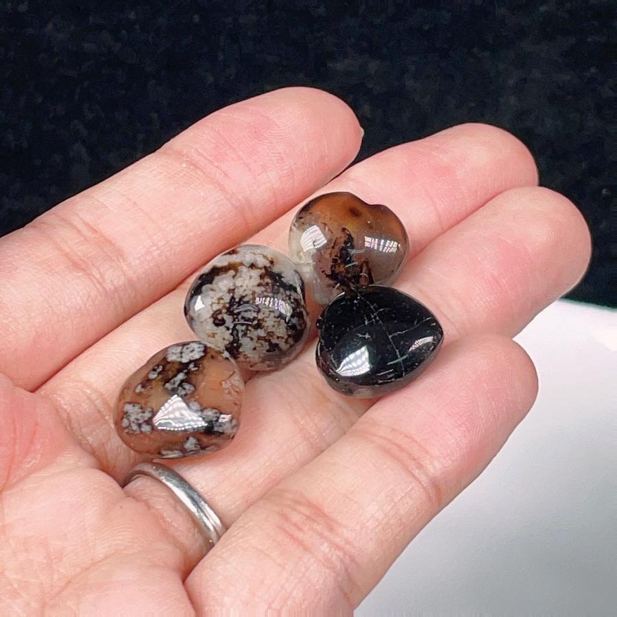 PROME 天然石 黒桜瑪瑙 夜桜瑪瑙 石眼ある NO.P672 : 天然石工場直売店