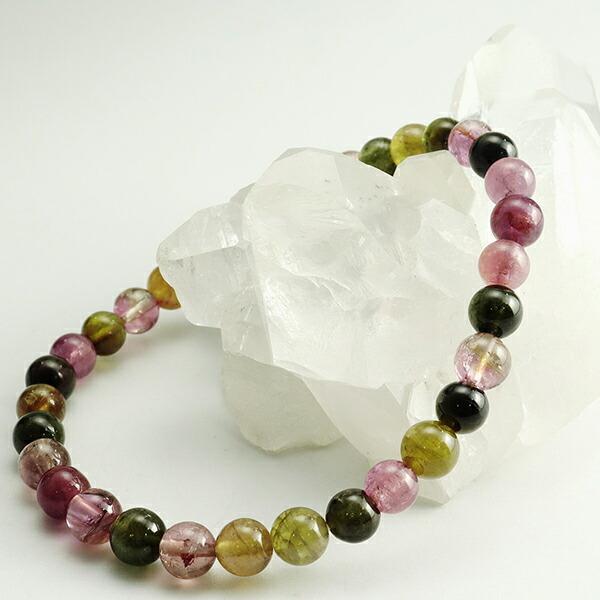 トルマリン マルチカラー 5.5mm 16.5cm〜17.5cm ブレスレット
