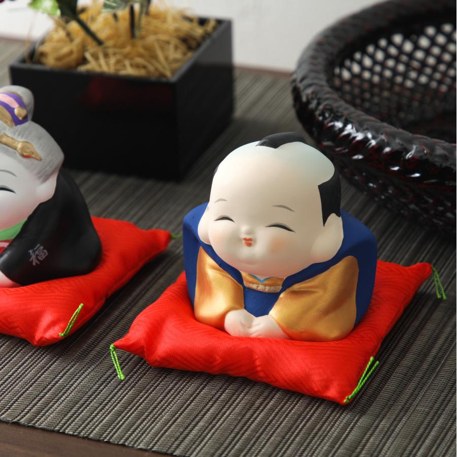 福助 お福さん ほほえみ土鈴 縁起物 置物 正月飾り オブジェ