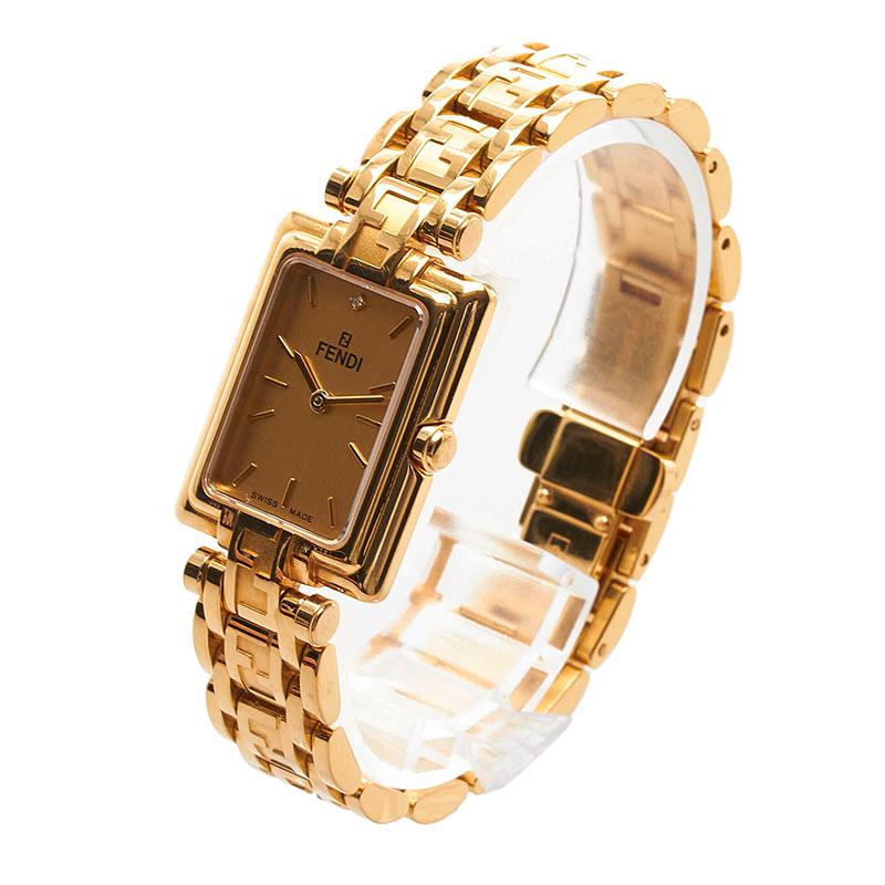 FENDI（フェンディ） 1Pダイヤ 腕時計 730L クオーツ ゴールド文字盤