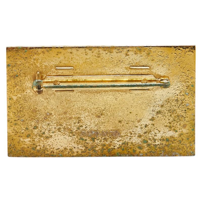 CHANEL（シャネル） ロゴ プレート ブローチ ゴールド メッキ