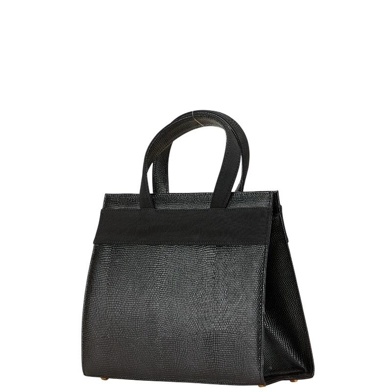 サルヴァトーレフェラガモ ヴァラリボン リザード型押し ハンドバッグ