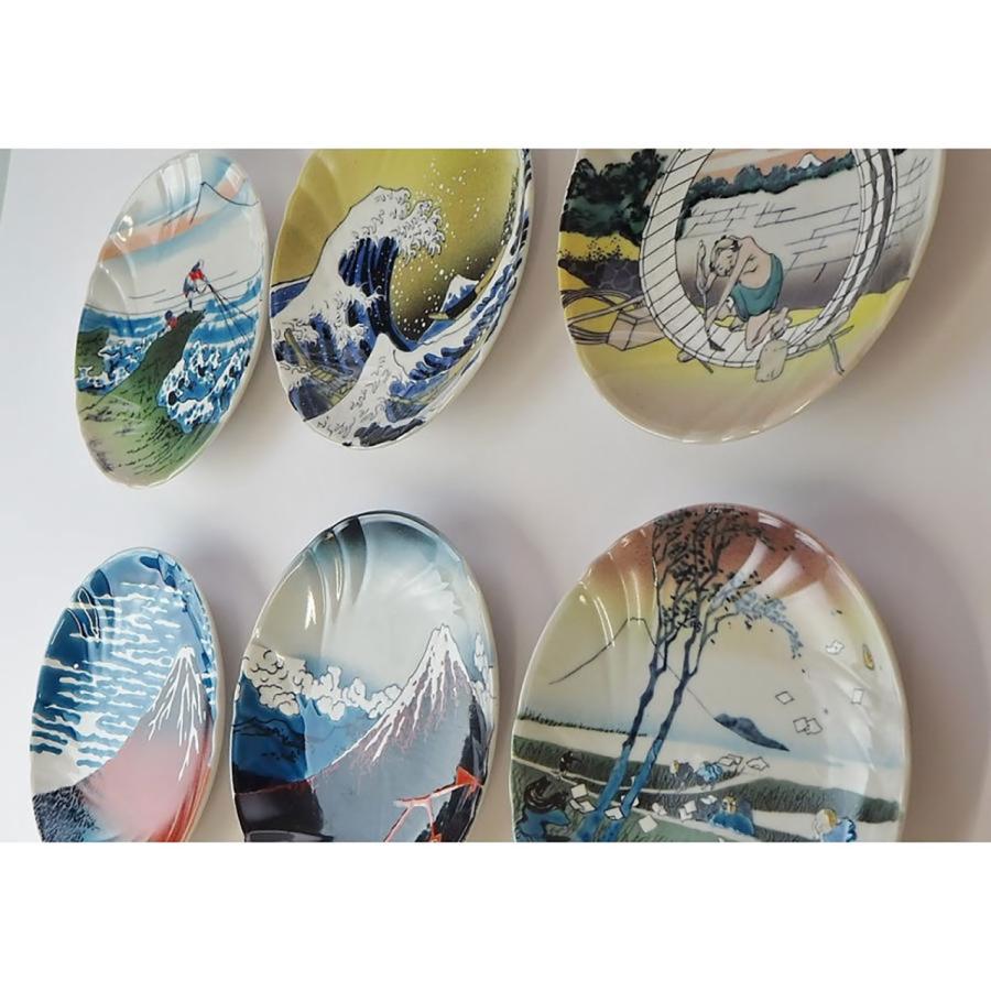九谷焼 北斎 神奈川沖浪裏 5号飾皿：美山窯 葛飾北斎 浮世絵 九谷