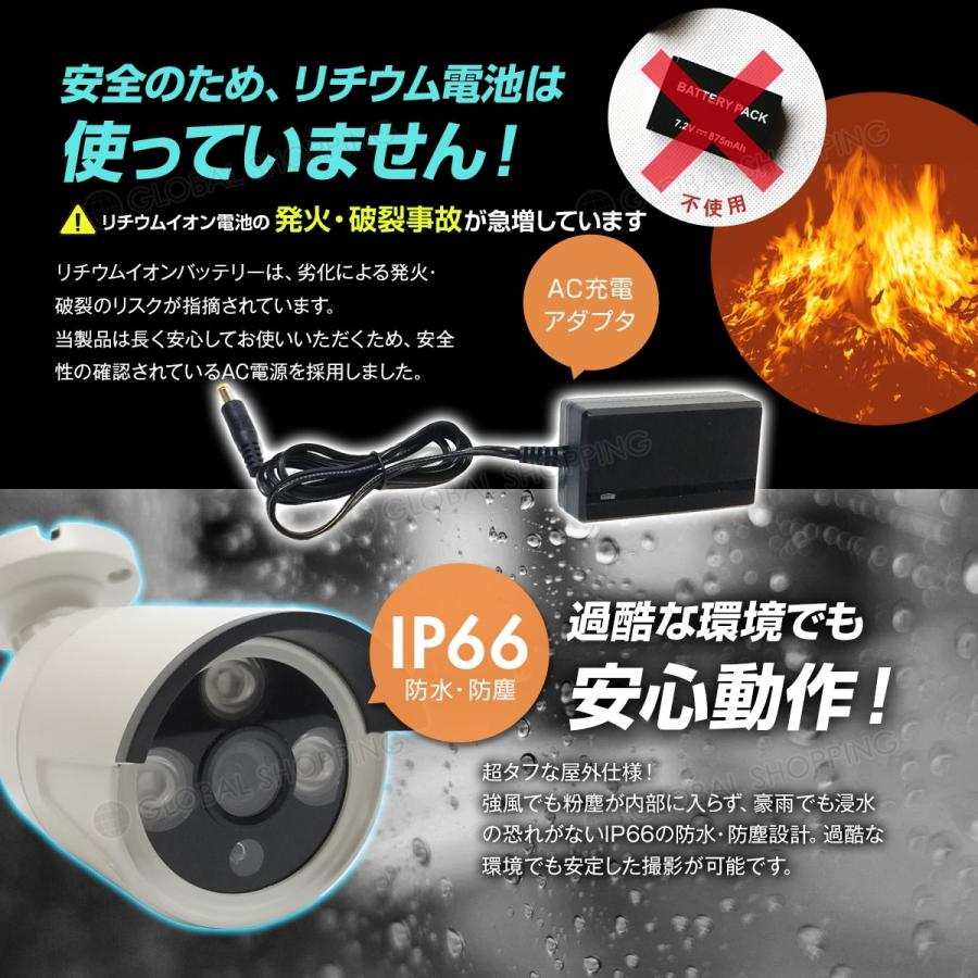 防犯カメラ 監視カメラ 200万画素 ワイヤレス 屋外 屋内 家庭用 wifi 4