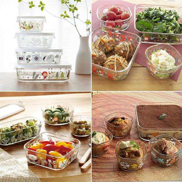 イワキ (iwaki) パック＆レンジ 青い鳥と木 4点セット PSPRNSNC41