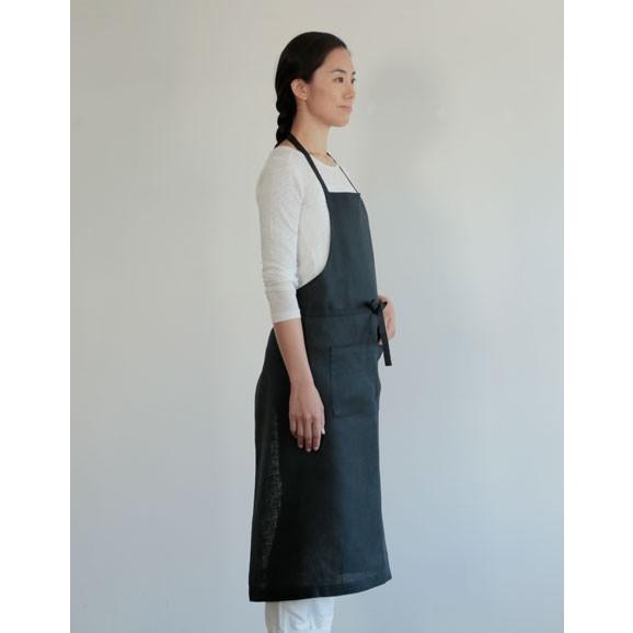 fog linen work（フォグリネンワーク） リネンフルエプロン ネイビー