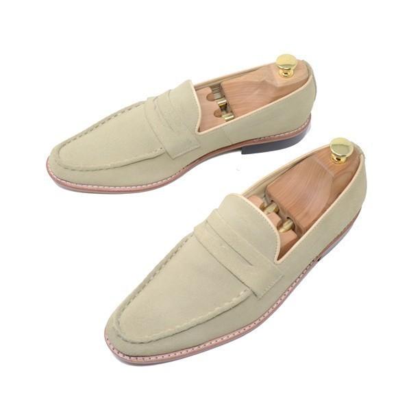 GLENFORD 本革 スエード ローファー スリッポン ハンドメイド マッケイ