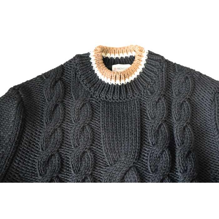 MONCLER（モンクレール） ケーブルニット ウール セーター ブラック