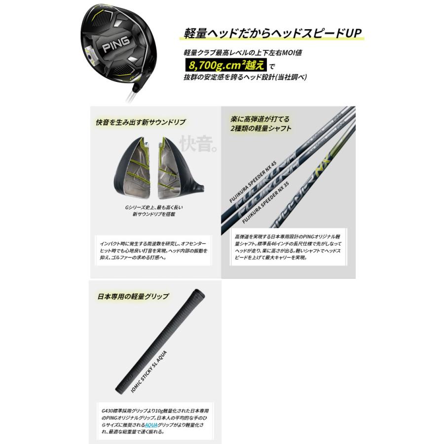 G430 ピン HL SFT ドライバー Fujikura Speeder NX 35D/ 45D シャフト