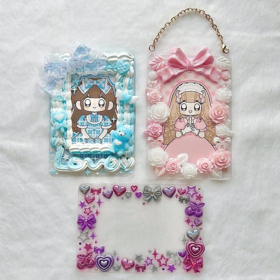 デコ土台 硬質カード ケース 5枚セット B7サイズ L判 カラーチャートが