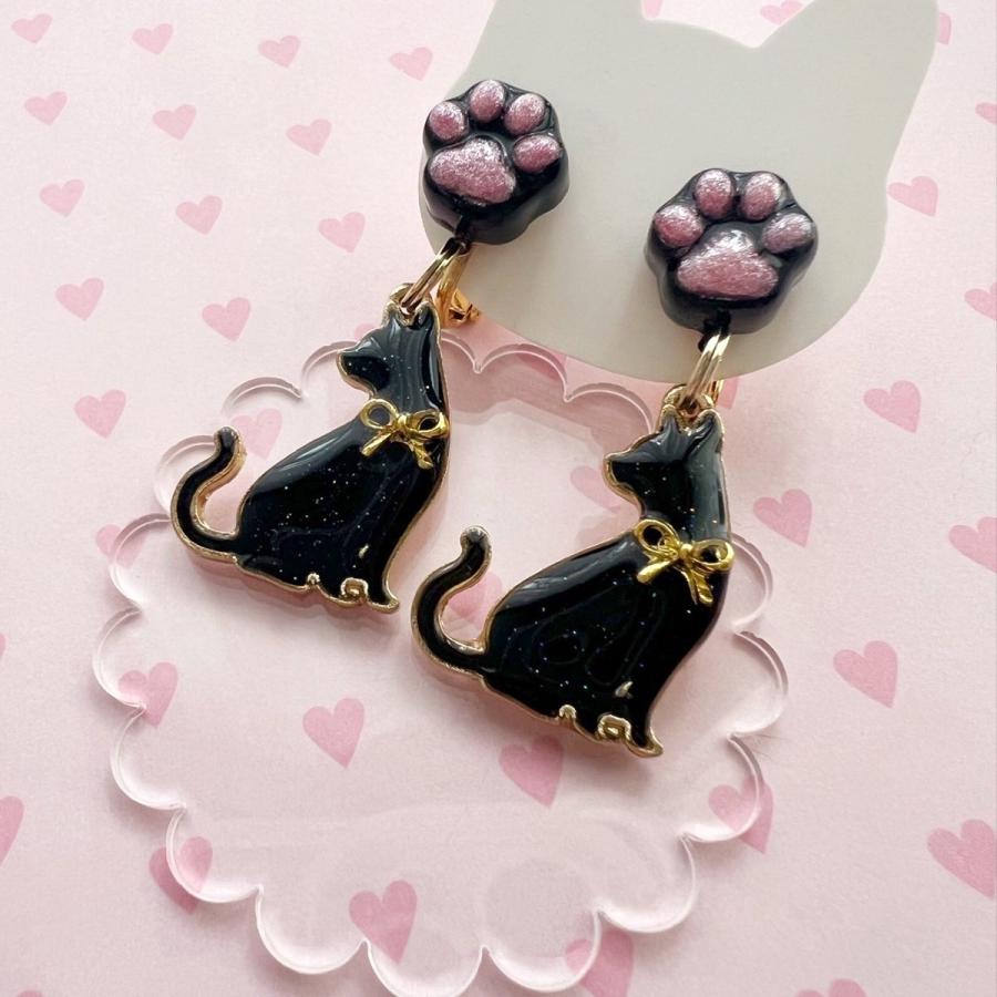 セッティング台 猫のチャーム デコ土台 レジン土台 きれいめゴールド