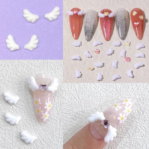 白い羽根 パーツ プラスチック ミニ デコパーツ 貼り付け ネイル