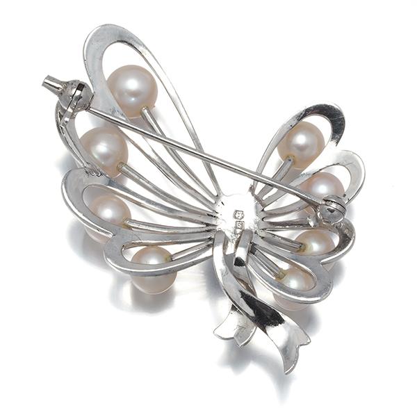 MIKIMOTO（ミキモト） ブローチ パール 真珠 4.4-5.7mm リボン