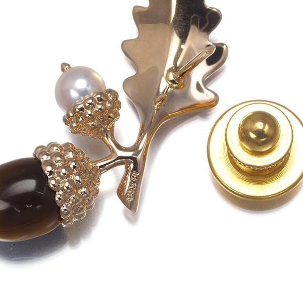 MIKIMOTO（ミキモト） ブローチ タイガーアイ ベビーパール 真珠 5.0mm