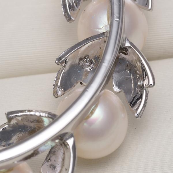 MIKIMOTO（ミキモト） ブローチ パール 真珠 5.6mm リーフ リース