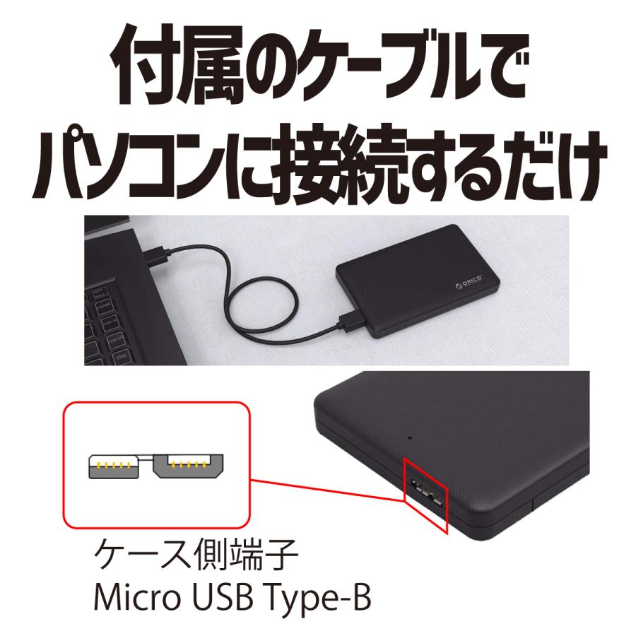 2.5インチ HDD SSD 外付け ドライブケース ネジ不要 SATA3.0 USB3.0