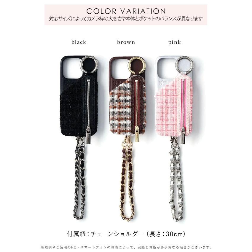 ajew（エジュー） iPhoneProMax対応 ajew tweed cadenas zipphone case