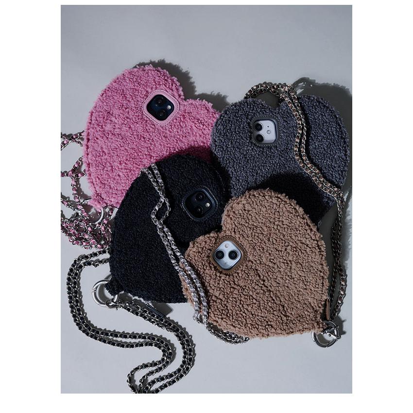 ajew（エジュー） iPhone対応 ajew fluffy dress HEART case shoulder