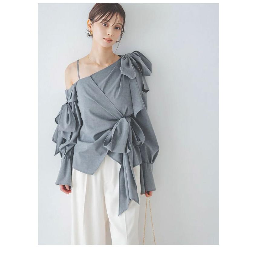 SNIDEL（スナイデル） 新作10%OFF トップス リボンデザインブラウス