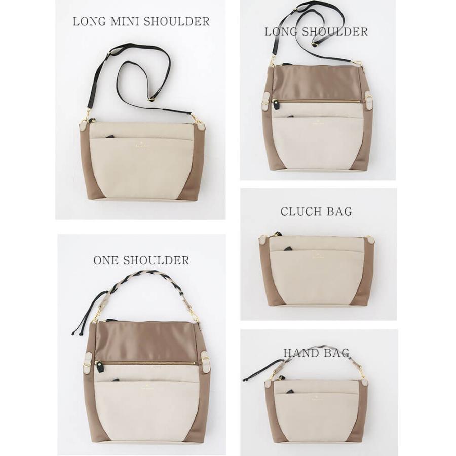 折りたためる高機能 5way ショルダーバッグ レザー編みハンドル