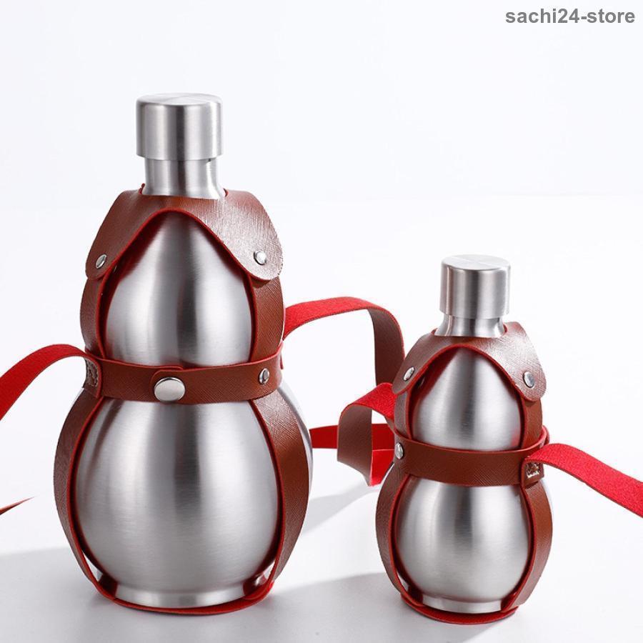 瓢箪 水筒 500ml - 1500ml ひょうたん水筒 大容量のステンレス鋼